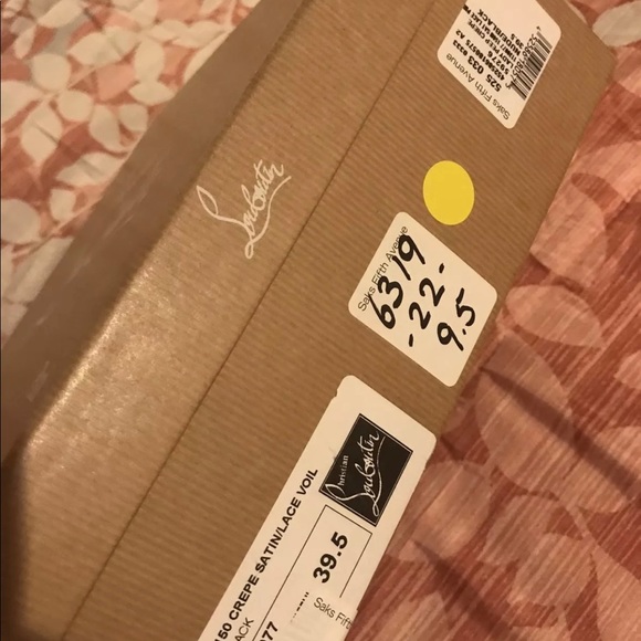 🎁HP🎁 Christian Louboutin Nude Black Satin Heel - Picture 7 of 8